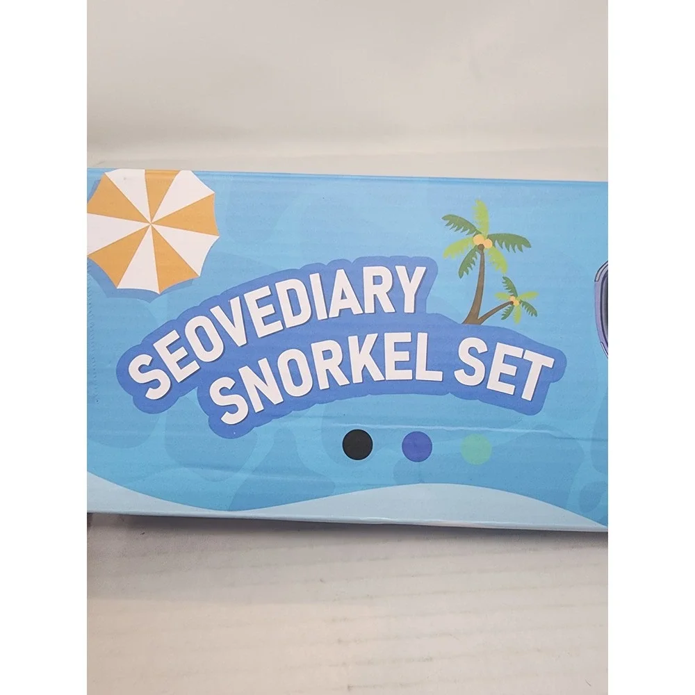 Seovediary Snorkel Set Dry Top Anti Splash Adult Mask Gear Blue‎ Black